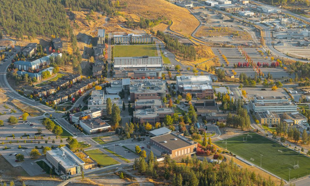 An aerial view of UBC Okanagan's campus.