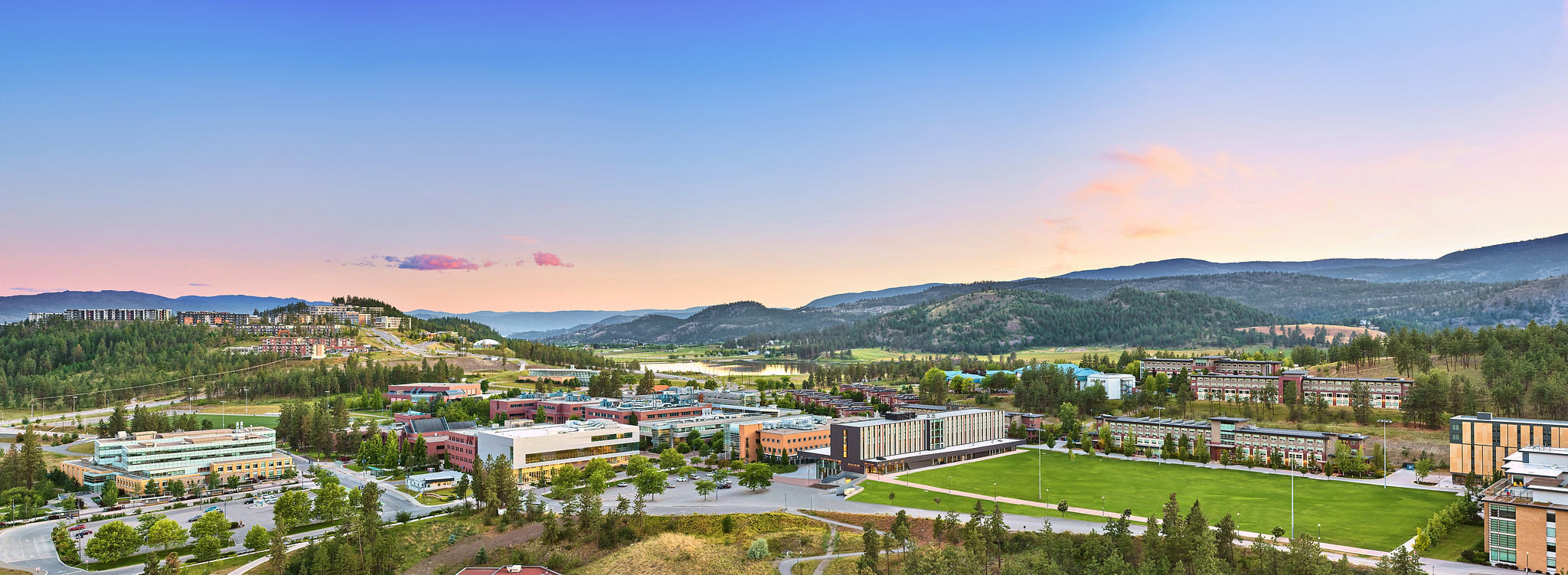 ubc okanagan aerial sunset